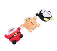KOMBIUDA Christmas Plush Collection for Dogs 3Pcs Small Xmas Dolls with Penguin, Gingerbread Man Santa Claus Cartoon Plush for Holiday