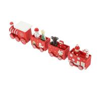 KOMBIUDA Christmas Wooden Train Decoration Multi-section Cartoon Style Xmas Desktop Ornament Lightweight Festive Decor for Home and Office Holiday Cheer