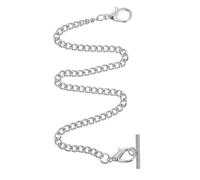 KOMBIUDA Clasp Hanging Chain for Pocket Watch Silver Plated Metal Vest and Jeans Decor Chain with Lobster Clasps DIY Accessory for Clothing Handbag and Gift for Friends