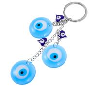 KOMBIUDA Colorful Beaded Evil Eye Key Ring Plastic Alloy Bag Decor Pendant Stylish Multipurpose Accessory for Keys and Bags