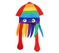 KOMBIUDA Colorful Cartoon Squid Hat Decorative Party Prop Comfortable Fabric Octopus Costume Accessory for Adults and Fun Photo Booth Hat for Festival Celebration