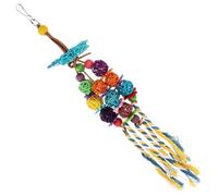 KOMBIUDA Colorful Parrot with Rattan Balls Hanging Swing for Cockatiels Parakeets African Greys Macaws Safe Pet Bite Chew for Climbing and Exploring Birds Random Color