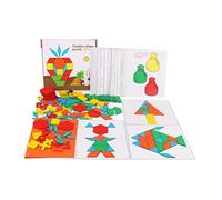 KOMBIUDA Colorful Tangram Jigsaw Puzzle Educational Wooden for Early Learning Develop Problem Solving Skills Creative Thinking and Color Recognition Safe and Plaything