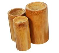 KOMBIUDA Compact Bamboo Cupping Can for Dry Cupping Therapy Strong Suction Massage Tool with Smooth Round Mouth Household Use for Body and Joint Care Includes Small Medium Large