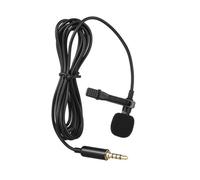 KOMBIUDA Compact Lapel Mic Jack Wired Clip Mic for Interview Live Broadcast Phone Black