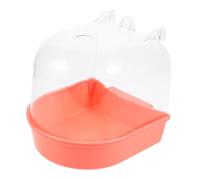 KOMBIUDA Compact Parrot Bird Bath Box Hanging Tub for Cage Plastic Bird Shower Cube for Budgie Cockatiel Sparrow and More