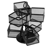 KOMBIUDA Compartment Rotating Tea Bag Holder Organizer Iron Black