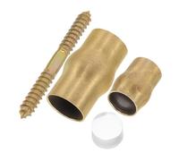 KOMBIUDA Copper Elderly Cane Joint Set DIY Walking Stick Connector with Anti-Slip Brass Ferrule for Seniors Indoor Outdoor Use Easy Installation Replacement Accessories