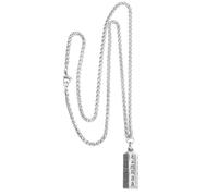 KOMBIUDA Copper Plated Silver Buddhist Pendant Necklace with Six-character Charm Vial Essential Oil Pendant for Men Unique Chinese Necklace with Dragon Bone Chain Fade-resistant Everyday