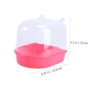 KOMBIUDA Covered Parrot Bath Cage Plastic Bird Bath for Small Birds Like Canary and Budgies Shallow Design for Easy Bathing Red Color Suitable for Cage Use
