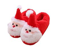 KOMBIUDA Cozy Plush Santa Slippers Women S Non-slip House Shoes Warm Winter Autumn Footwear for Christmas Party Dress-up Soft PP Cotton Material Lightweight Chic Design