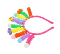 KOMBIUDA Creative Colorful Headband for Women Novelty Cartoon Hair Hoop with Twisted Stick Fun Party Dress-up Accessory Photo Prop for Carnival and Themed Celebrations