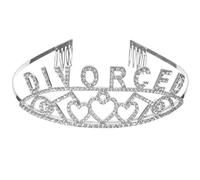 KOMBIUDA Crown Headdress for Women Alloy Adjustable Headband Crystal Rhinestones Suitable for Divorce Party Celebrations