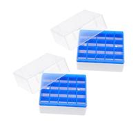 KOMBIUDA Cryogenic Tube Rack and Lid 2pcs 1.8ml with 20-slot Pp Plastic Compartments Storage and Temperature Protection for Laboratory and Research Institutions