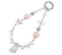 KOMBIUDA Crystal Butterfly Phone Wrist Strap Beaded Charm Lanyard for Fashionable Mobile Phone Jewelry with Quick Detachment and Simple Installation Stunning Accessory Keys and Bags
