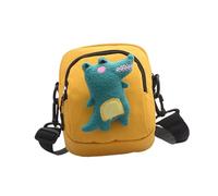 KOMBIUDA Cute Dinosaur Canvas Crossbody Bag for Women Small Mini Shoulder Messenger Bag with Moderate Storage Versatile for Phone Wallet Lipstick for Casual Outings and Parties
