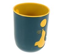 KOMBIUDA Cute Dolphin-Themed Toothbrush Mug for Boys and Girls Plastic Mouthwash Cup Handle Travel-Friendly Reusable Bathroom Storage Tumbler