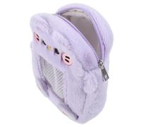 KOMBIUDA Cute Plush Key Chain Pouch with Zipper Small Coin Purse for Women Portable Card Holder Bag for Change and Keys Stylish Backpack Pendant Accessory in Purple Bear Design