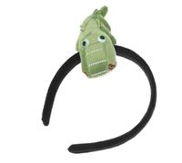 KOMBIUDA Cute Realistic Green Crocodile Doll Headband for Party and Cosplay Eye Catching Hair Accessory for Birthday Celebrations and Costume Events Playful Favor and Dress Decor