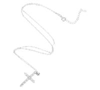 KOMBIUDA Dainty Cross Charm Necklace with Cubic Zirconia Twisted Chain for Women and European Minimalist Pendant Jewelry for Daily Wear Valentines Day and Anniversaries