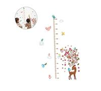 KOMBIUDA Deer Measure Height Wall Decal Removable Vinyl Cartoon Sticker for Boys and Girls Nursery Animal Theme Fawn Decor