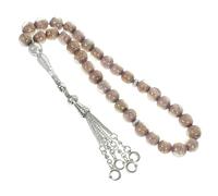 KOMBIUDA Delicate Glass Muslim Prayer Beads Bracelet Lightweight Islamic Rosary Hand Chain for Pilgrimage Worship Comfortable and Portable Religious in Purple