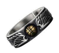 KOMBIUDA Delicate Metal Basketball Wing Finger Ring for Men Lightweight Male Jewelry Accessory Sporty Design for Parties Birthdays Daily Wear Comfortable Skin-friendly Fashion Ring