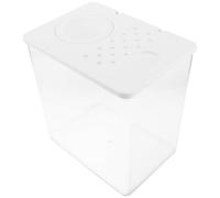 KOMBIUDA Desktop Aquarium Tank with Lid and Hydroponic Basket, Medium Rectangular Water Turtle Habitat for Betta Fish, Shrimp, and Small Aquatic Pets, Multifunctional Fish Bowl for Home