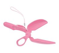 KOMBIUDA Dog Poop Scooper Scissor-style Pet Poop Picker with Plastic Handle Portable Pooper Scooper for Large Dogs Pink for Outdoor Walking and Household Cleaning