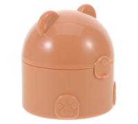 KOMBIUDA Double Layer Bear Shaped Powder Puff Container for Travel Leakproof Plastic Talcum Powder Holder with Soft Puff for Skincare Portable