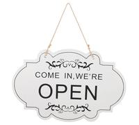KOMBIUDA Double-sided Wooden Open Closed Sign Hanging Door Decor for Shops and Homes Texture with Bold Lettering Elegant Reversible Storefront Display for Easy Visibility