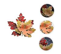KOMBIUDA Drop Oil Maple Leaf Brooch Delicate Three Enamel Pin Corsage for Women Multi Purpose Party Ornament for Dresses Bags Hats and Wedding Accessories Secure Safety Pin Design