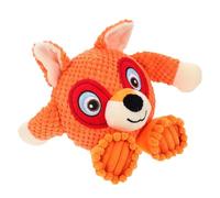 KOMBIUDA Durable Dog Interactive Plush Squeaky Pet Chew for Dental Health and Jaw Exercise Bite Resistant Orange Monster for Dogs Play and Boredom Relief