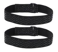 KOMBIUDA Elastic Loop Boot Straps Black for Over-the-Knee Boots, Adjustable Nylon Bands with Hook and Loop Closures, Anti-Slip Fixing for Men and Women, Pack of 2 Straps and 10 Fasteners