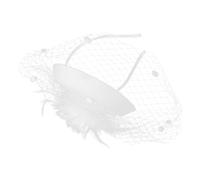 KOMBIUDA Elegant Bride Fascinator Headband with Pearls and Versatile Wedding Hair Clip for Tea Parties and Special Events Romantic Mesh Veil Design for Weddings and Parties