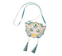 KOMBIUDA Embroidered Dragon Year Crossbody Bag for Polyester Cosmetic Pouch with Lipstick Holder Traditional Chinese Zodiac Design Secure Stitching and Spacious Storage