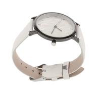 KOMBIUDA Fashionable Ultra-Thin Women S Quartz Wrist Watch with Leather Strap Minimalist Small Numeric Wood Grain Dial Comfortable Fit for Daily Work School Parties and Outings in White