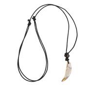 KOMBIUDA Faux Tooth Pendant Necklace Unisex Acrylic Shell Color Vintage Style Symbol of Strength and Courage Fashion Accessory for Men Women Halloween Jewelry