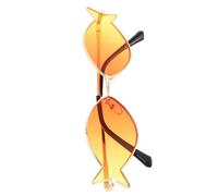 KOMBIUDA Fish Shaped Novelty Sunglasses for Women, Orange UV Protection | Lightweight PC and Metal Build, Summer Party Wear, Pool and Holiday Gatherings, Hawaiian Style