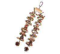 KOMBIUDA Foraging Hanging Parrot Chew with Colorful Blocks Safe Bird Cage Bite for Mental Stimulation and Exercise Suitable for All Parrots and Caged Birds