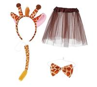 KOMBIUDA Giraffe Costume Set for Lightweight Animal Dress Up Kit with Tutu Ears Headband Tail Bow Tie for Halloween Cosplay Birthday Parties School Plays and Holiday Events