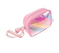 KOMBIUDA Glitter Sequin Crossbody Bag for Rainbow Strap Cute Cartoon Messenger Purse Coin Wallet with Star Detail for Travel School and Parties