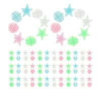 KOMBIUDA Glow in the Dark Bike Spoke Beads, 144pcs Bicycle Wheel Beads Plastic Clip Round and Star Decorative Spoke Lights for Bikes Evening Rides