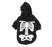 KOMBIUDA Glow Pattern Dog Halloween Costume for Small Pets Cats Puppy Skull Clothes Black Printed for Parties Festivals Photography