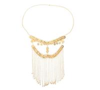 KOMBIUDA Golden Alloy Women Face Veil Lightweight Comfortable Wear Belly Dancer Accessories Ancient Style Exotic Mask for Cosplay and Stage Performance