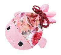 KOMBIUDA Goldfish Drawstring Pouch Japanese Style Brocade Bag Soft Cloth Candy Storage Purse for Wedding Party Favor Bag with Vivid Fish Pattern Portable and Decorative