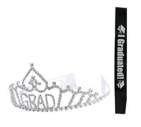 KOMBIUDA Graduation W ecorative Shoulder Strap and Graduation Crown Set with Elegant Etiquette Belt
