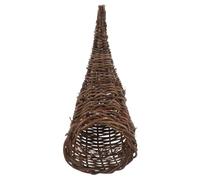 KOMBIUDA Handcrafted Rustic Cornucopia Basket Woven Horn Shape Fall Harvest Decorative Fruit Snack Holder Versatile Autumn Wall Flower Vase Planter for Thanksgiving Christmas Table