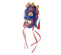 KOMBIUDA Handcrafted Vintage Tibetan Opera Mask Traditional Cosplay Role Play Mask for Festivals and Performances Painted Chinese Tribal Ethnic Artwork Party Supplies