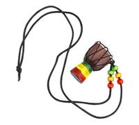 KOMBIUDA Handmade Mini African Drum Pendant Necklace for Music Lovers Soft Nylon Cord Wooden Djembe Jewelry for Adults for Parties and Festivals Unique Percussion Instrument Accessory